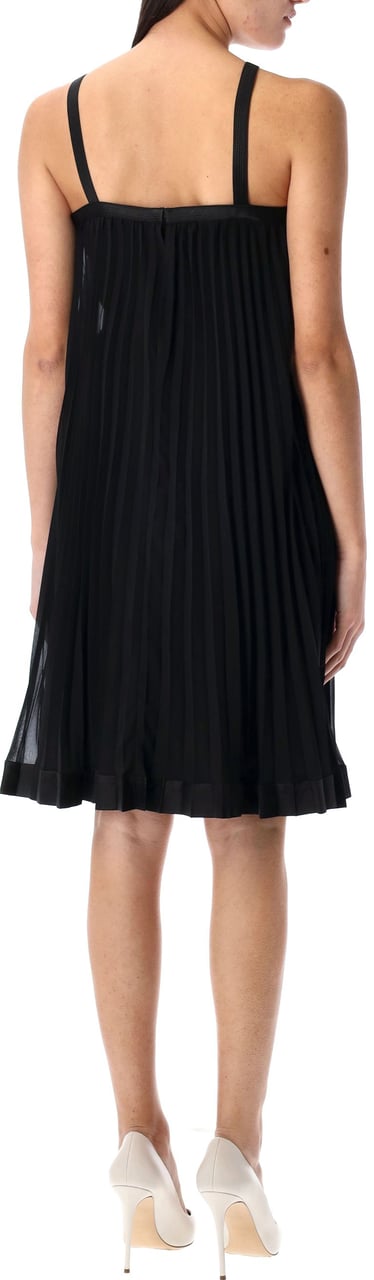 Versace Halterneck pleated mini dress Zwart