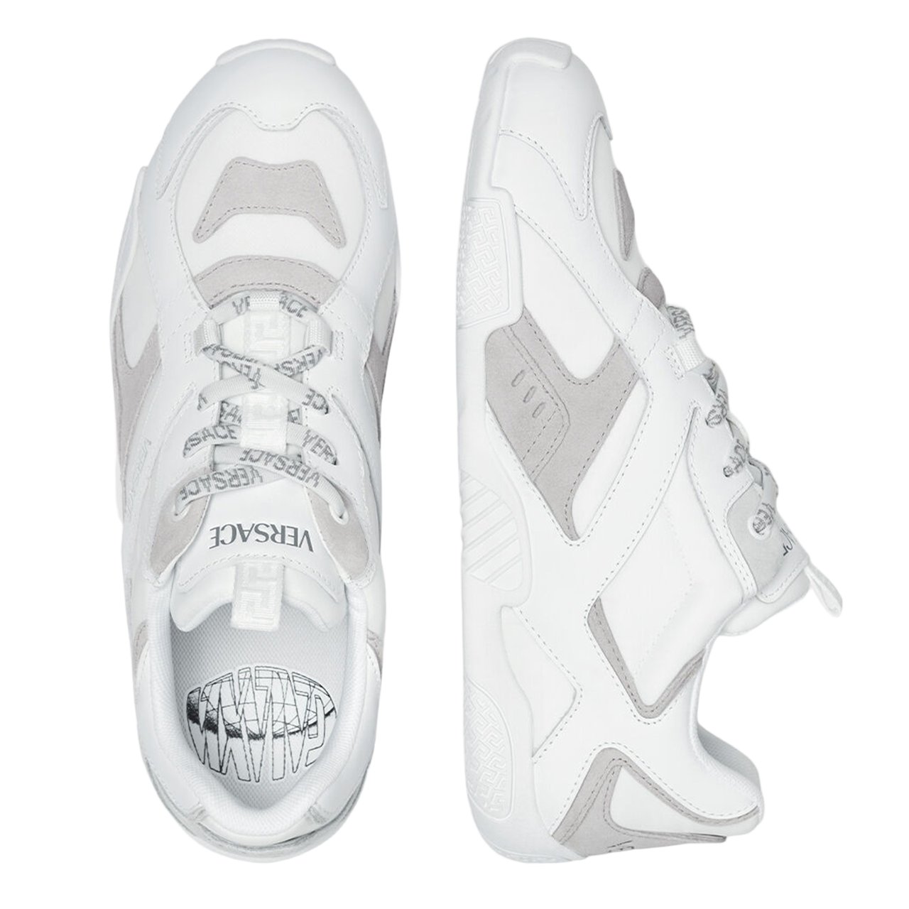 Versace Panel Design Sneakers with Greek Motif Wit
