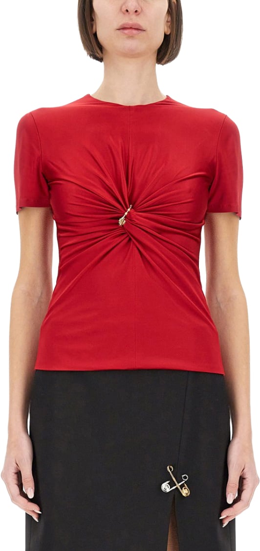 Versace "Safety Pin" Curled Top Rood