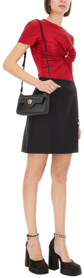 Versace "Safety Pin" Curled Top Rood