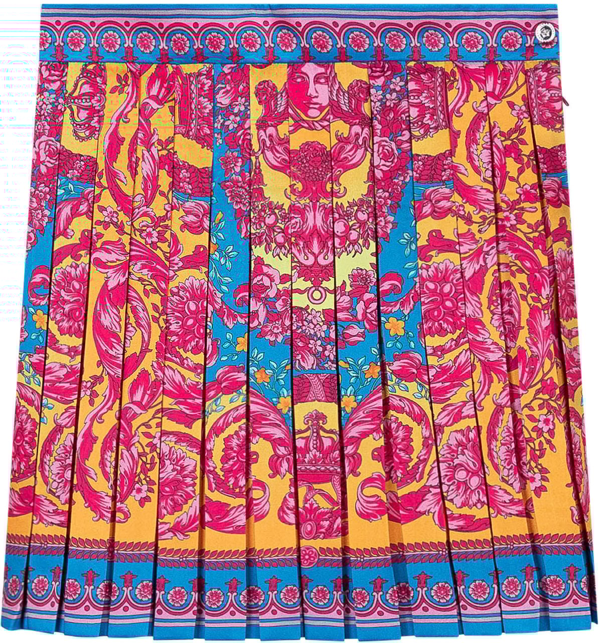 Versace Gonna Plissé con Stampa Barocca Divers