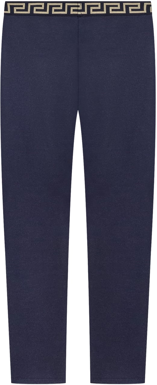 Versace Pantaloni Aderenti con Elastico in Vita Navy