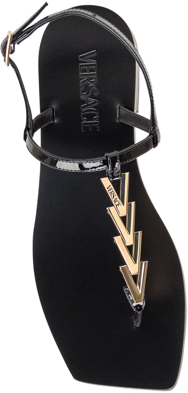 Versace Sandali in Vernice Zwart