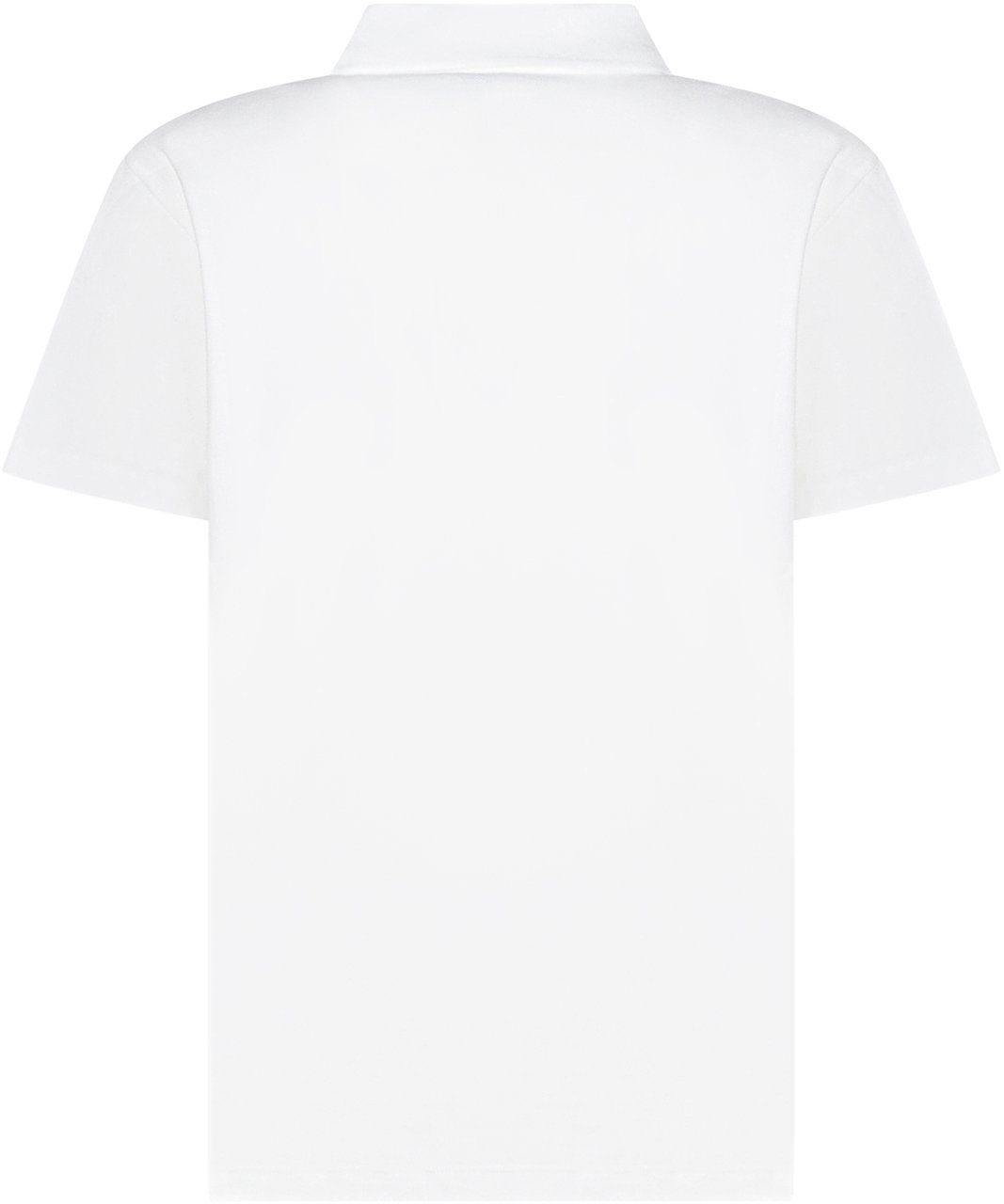 Versace Polo in Piquet con Colletto e Logo Applicato Wit