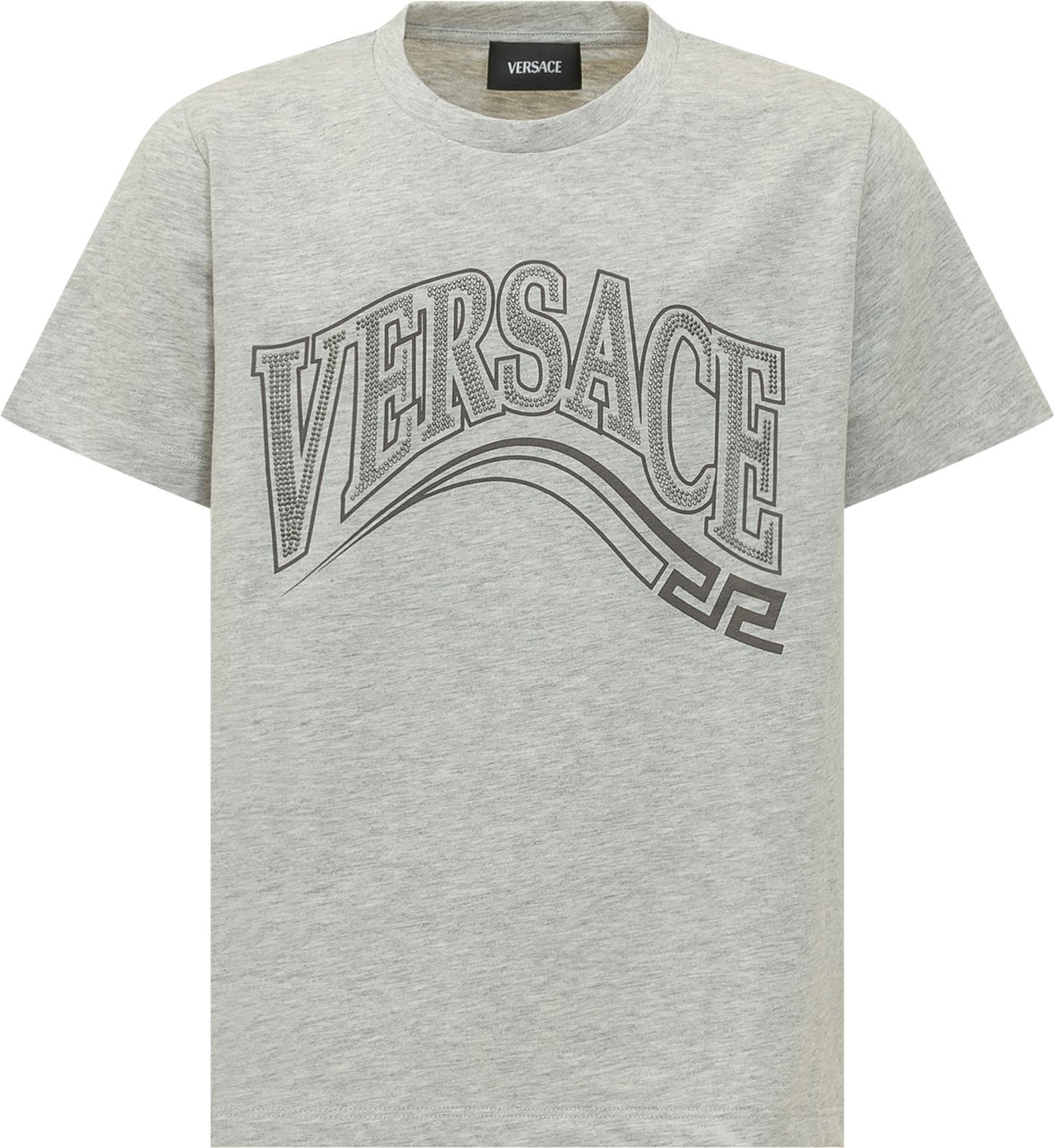 Versace T-shirt Grafica Wave Logo Lichtgrijs