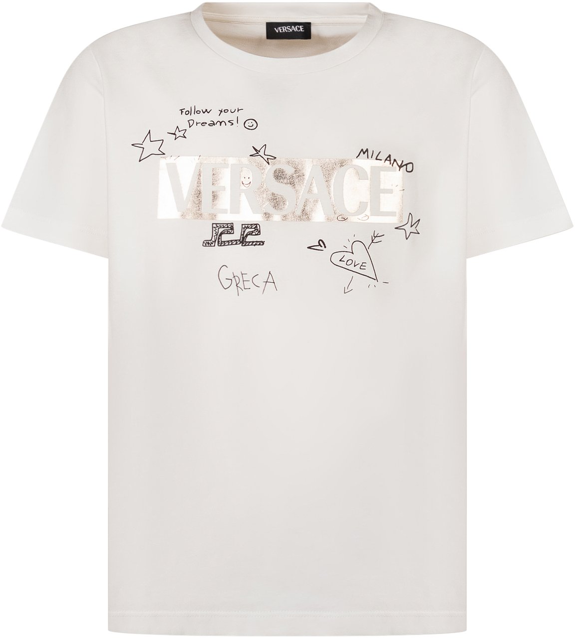 Versace T-shirt Doodle Logo Wit