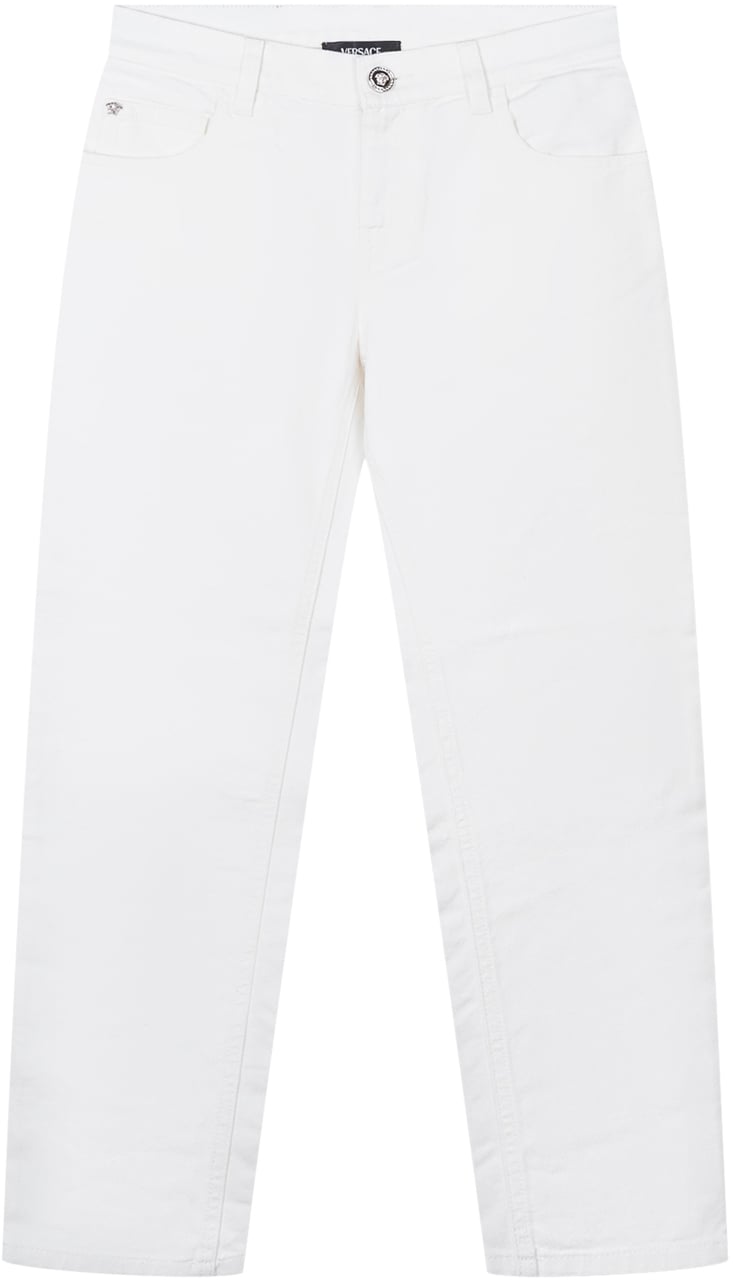 Versace Pantaloni in Denim con Cinque Tasche e Chiusura con Bottone Wit