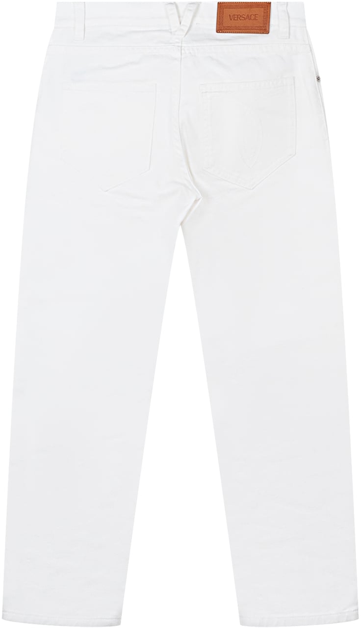 Versace Pantaloni in Denim con Cinque Tasche e Chiusura con Bottone Wit