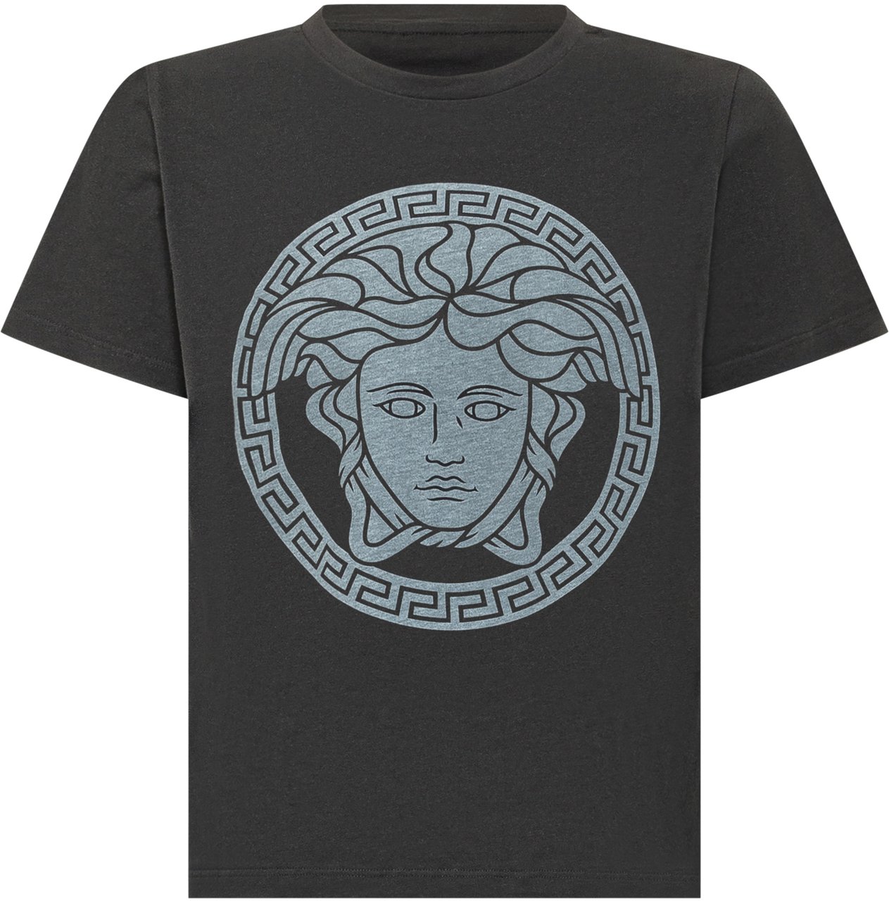 Versace T-shirt con Motivo Medusa Greca Donkergrijs