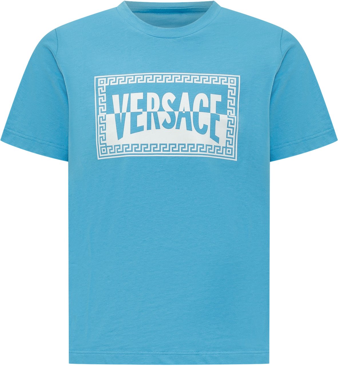 Versace T-shirt Jersey con Logo Grafico Cyaan