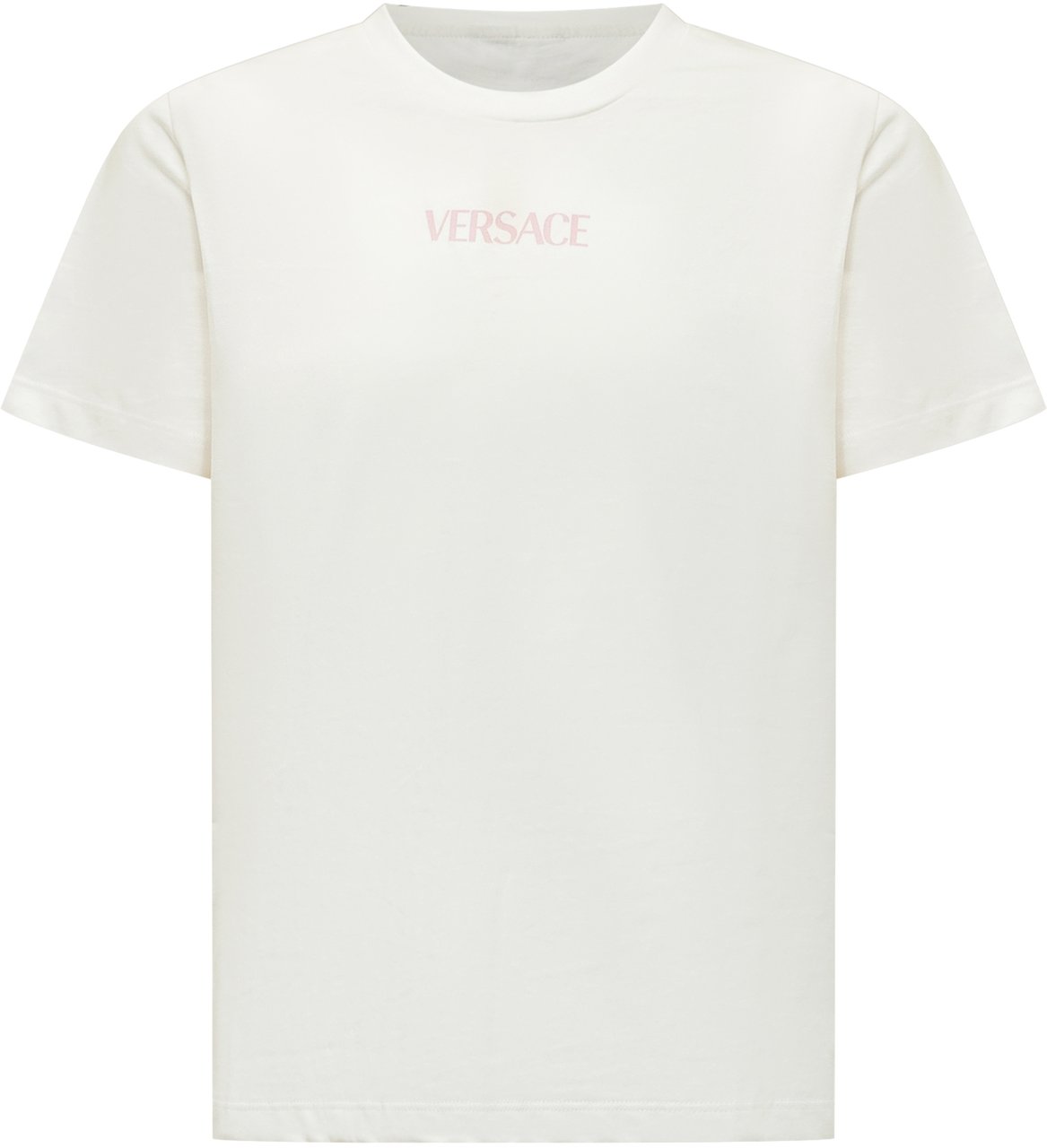 Versace T-Shirt con Logo Centrale Wit