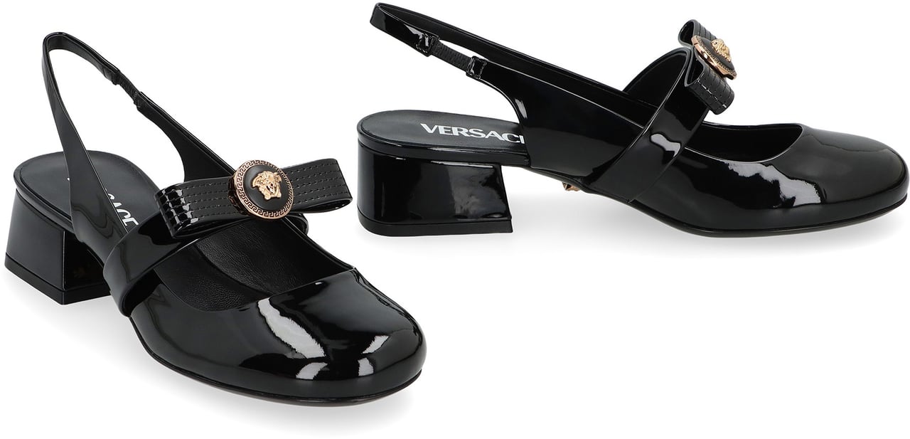 Versace Slingback in patent leather Zwart