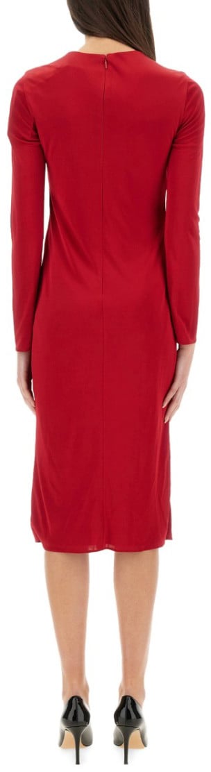 Versace "Safety Pin" Midi Dress Rood