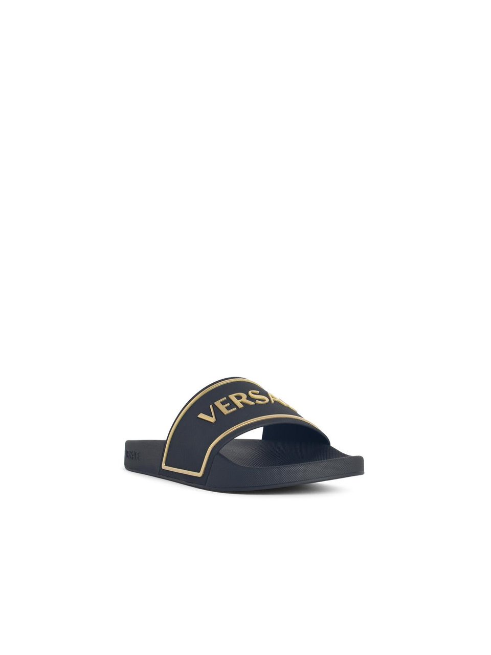 Versace Black Rubber Slippers Grijs