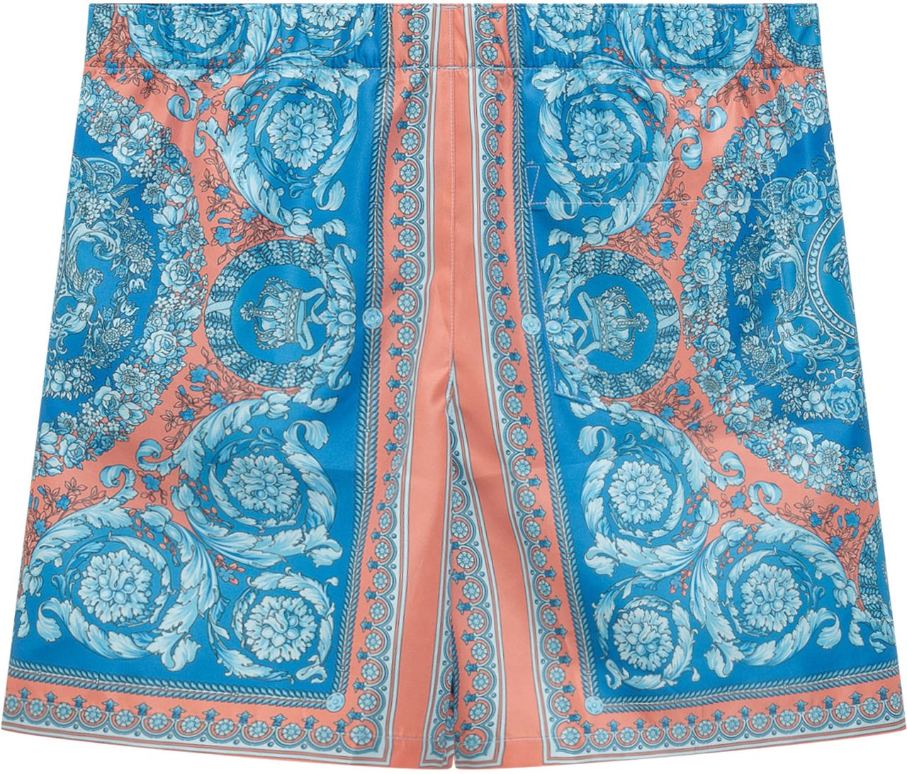 Versace Costume Shorts Stampa Decorativa Cyaan