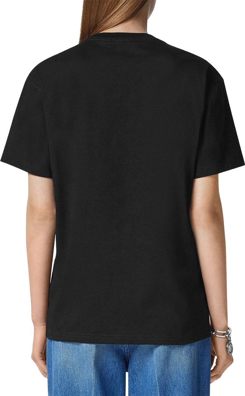 Versace Medusa Embroidery Microcrystal Cotton T-shirt Zwart