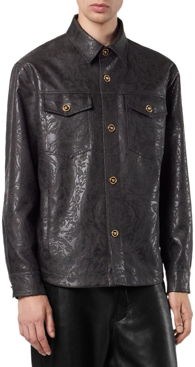 Versace Versace Coats Black Zwart