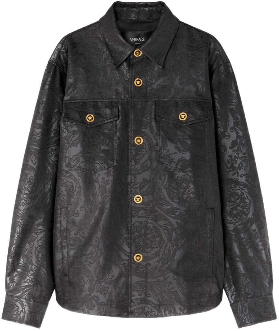 Versace Versace Coats Black Zwart