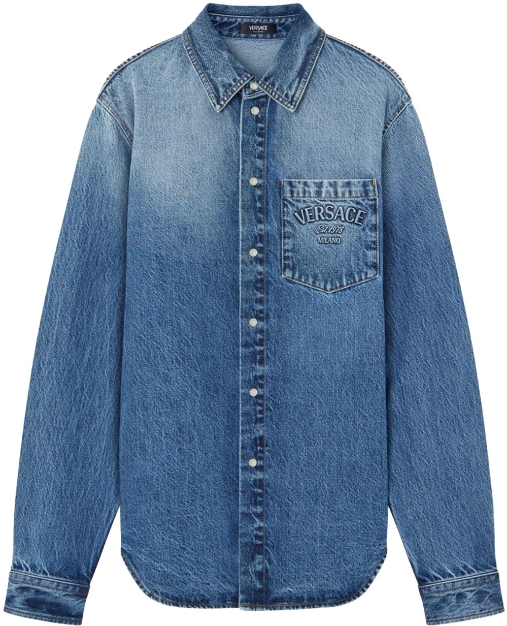 Versace Shirts Blue Blauw