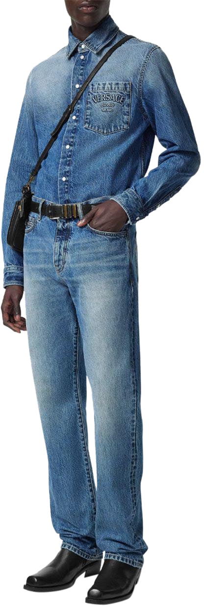 Versace Shirts Blue Blauw