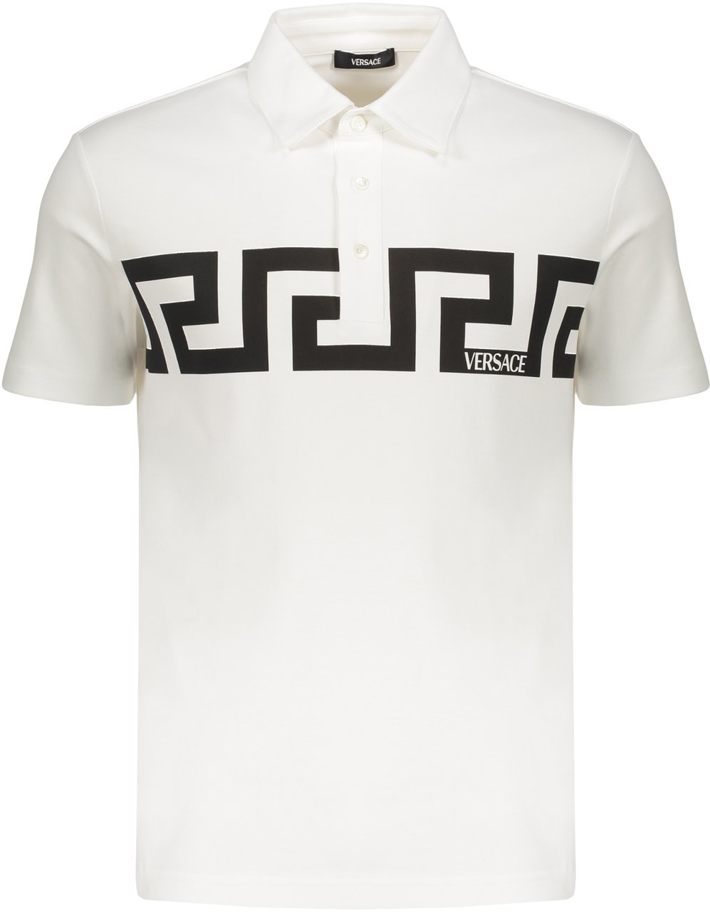 Versace Short sleeve cotton polo shirt Wit