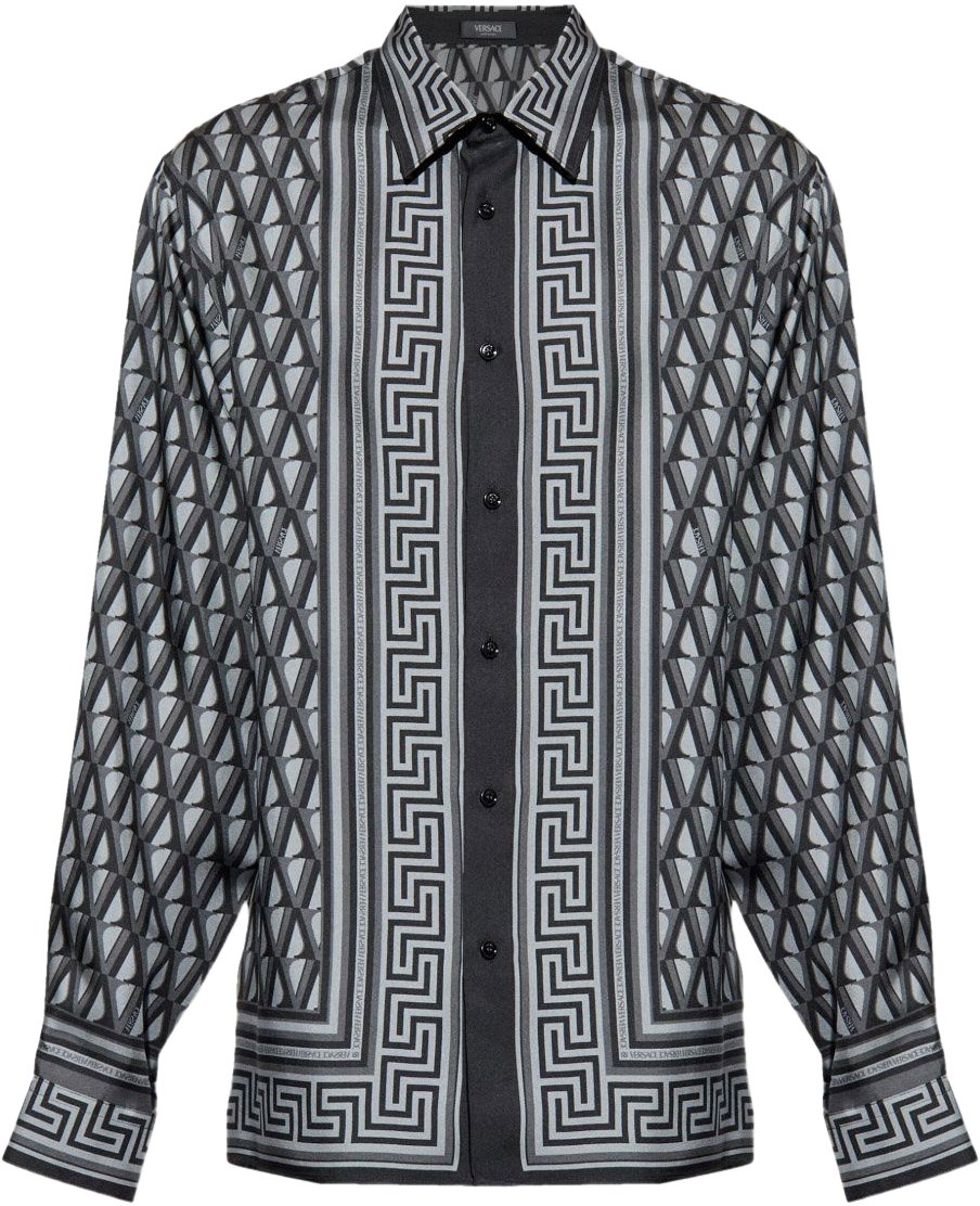 Versace Shirts Dark Anthracite Donkergrijs
