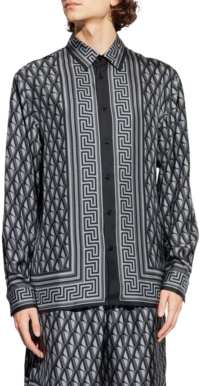Versace Shirts Dark Anthracite Donkergrijs