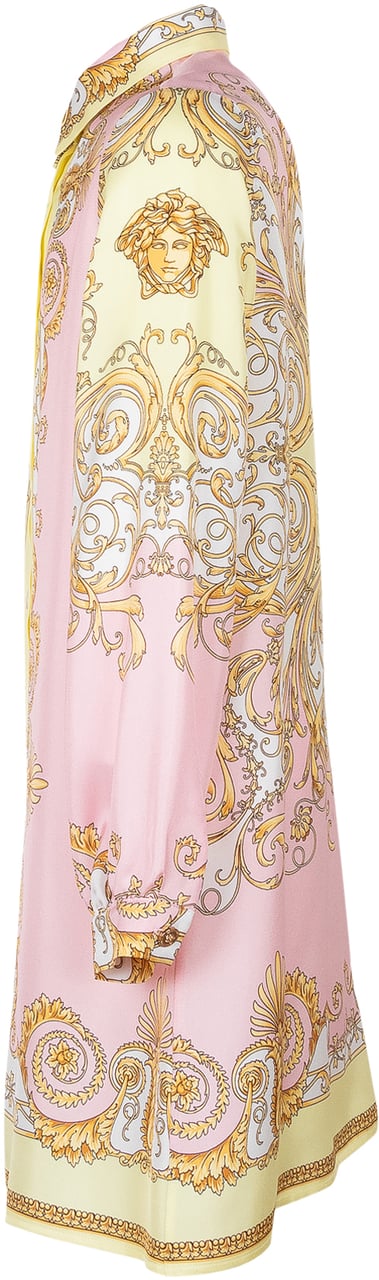 Versace Abito Camicia con Stampa Barocca Roze