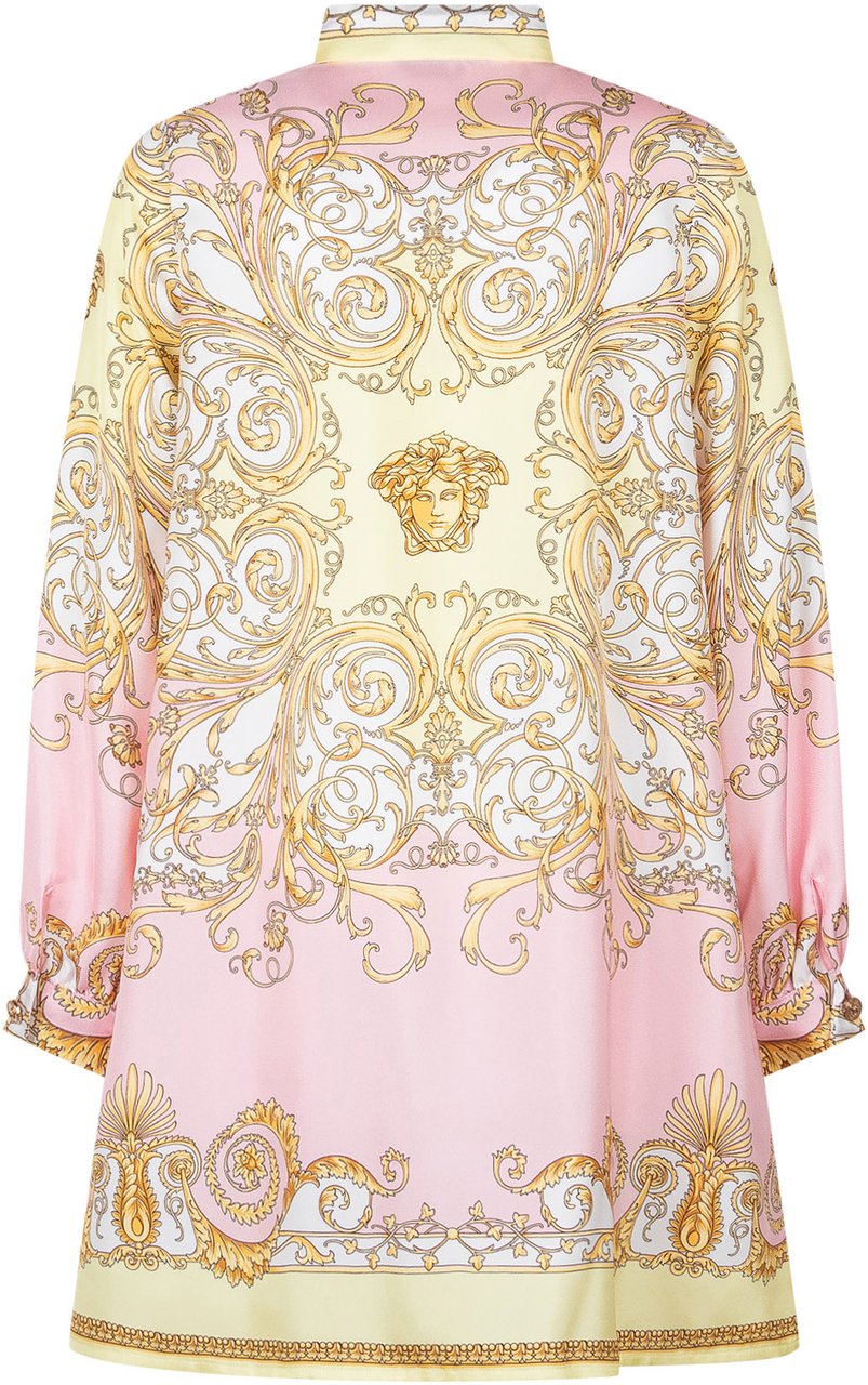 Versace Abito Camicia con Stampa Barocca Roze