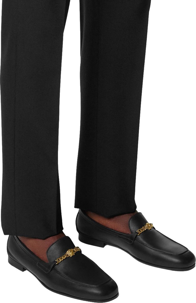 Versace Flat Shoes Black/Gold Zwart