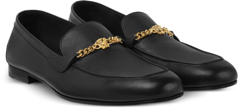 Versace Flat Shoes Black/Gold Zwart