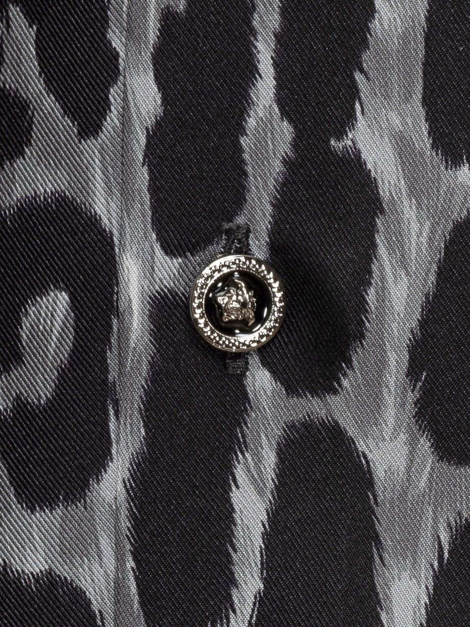 Versace Versace Camicia Animalier in Seta Grijs