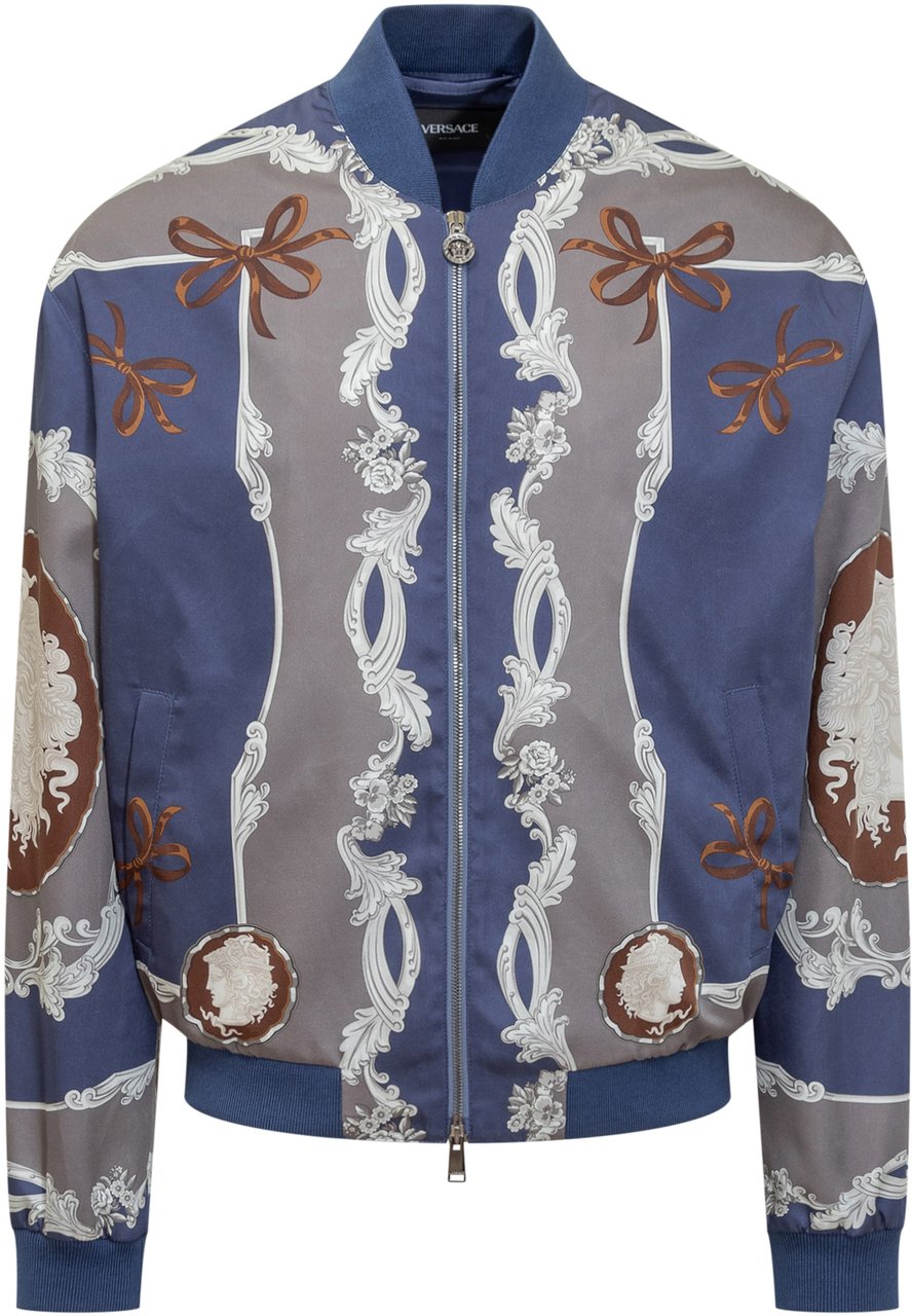 Versace Giacca Bomber Cameo Blauw