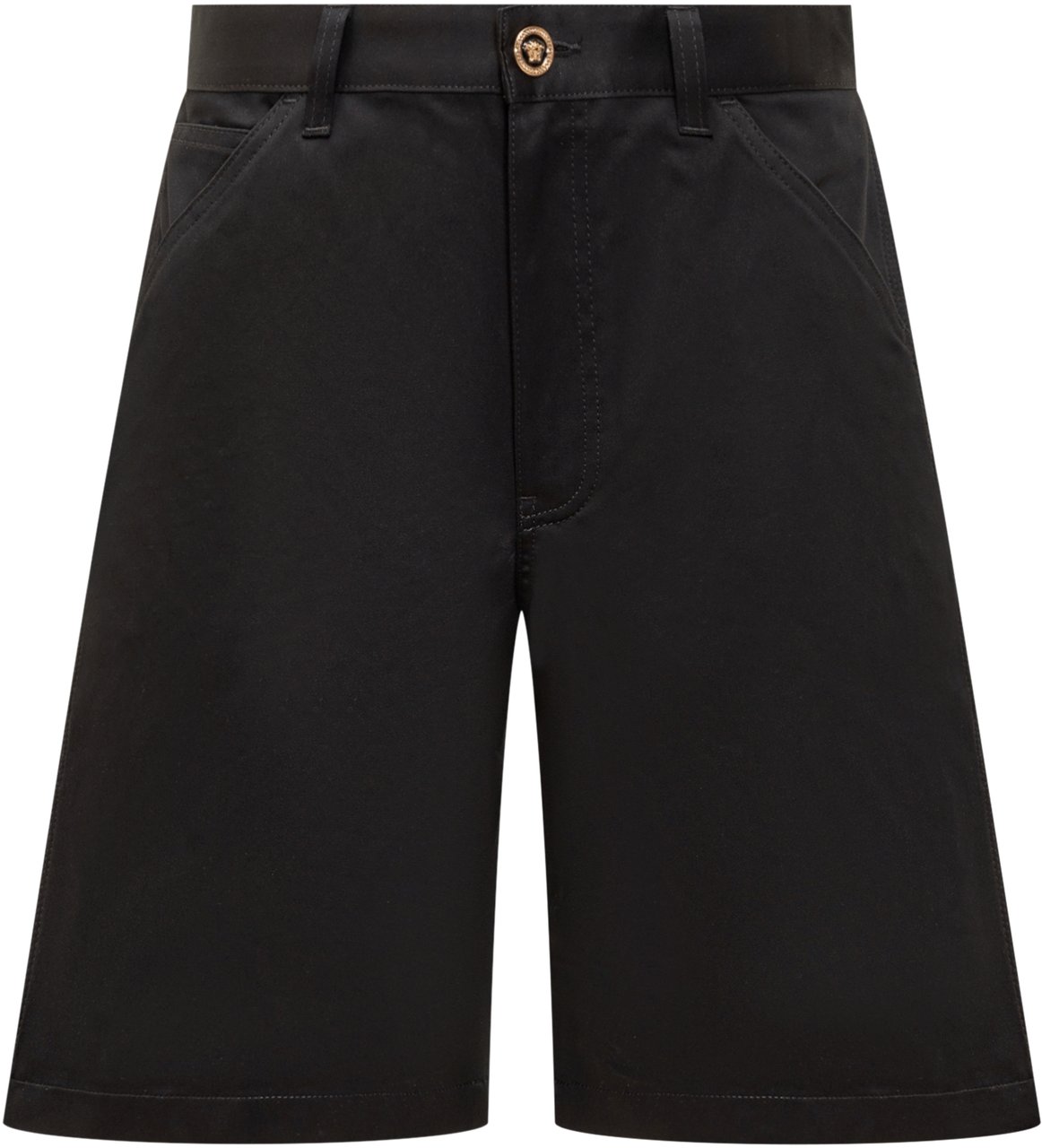 Versace Pantaloni Corti Cargo in Gabardina Zwart