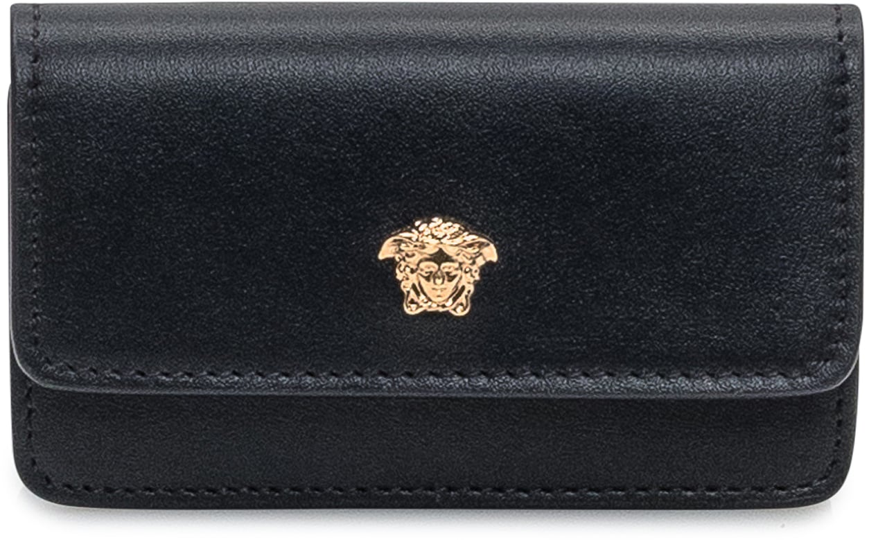 Versace Versace Portachiavi in Pelle con Medusa Zwart