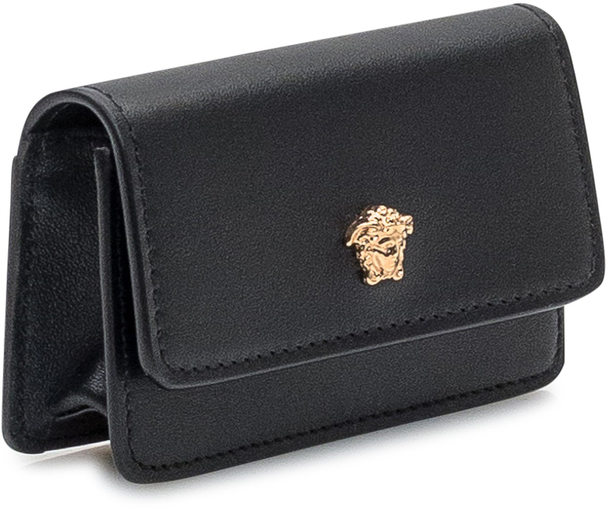 Versace Versace Portachiavi in Pelle con Medusa Zwart