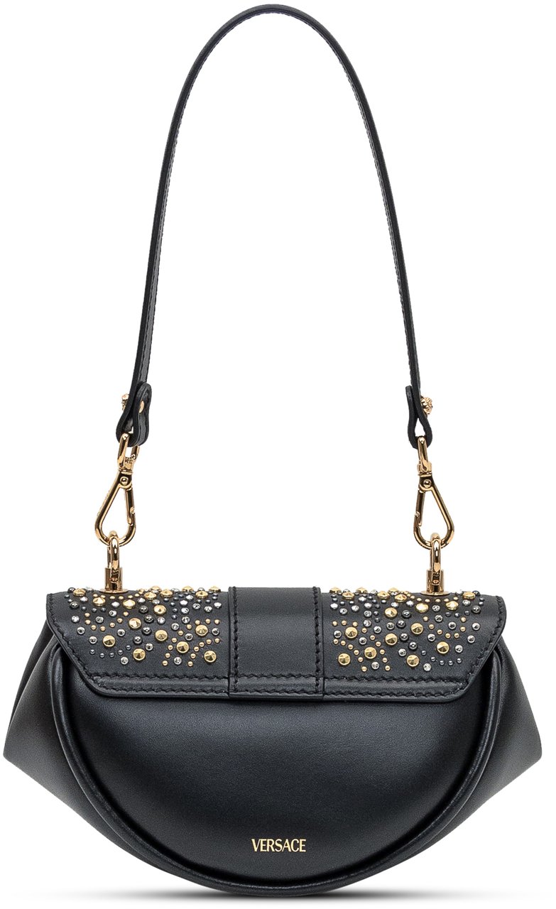 Versace Versace Borsa a Spalla Nera con Borchie Zwart