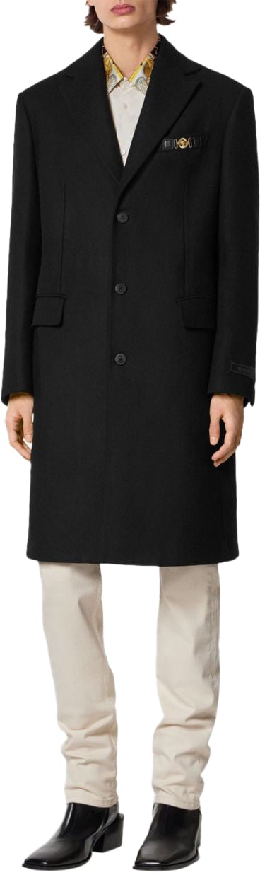 Versace Coats Black Zwart
