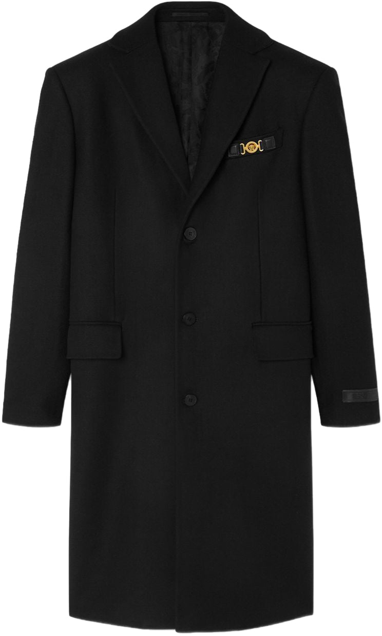 Versace Coats Black Zwart
