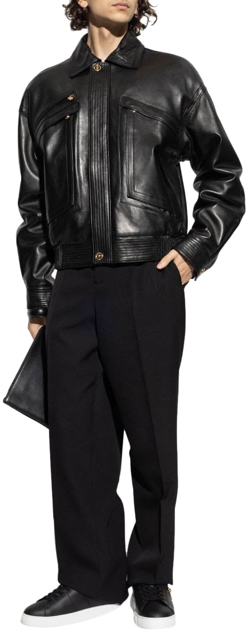 Versace Coats Black Zwart