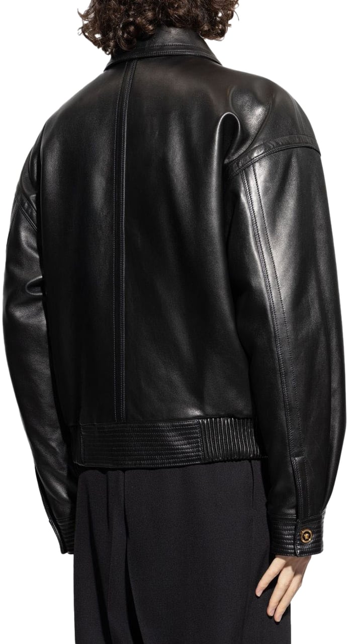 Versace Versace Coats Black Zwart