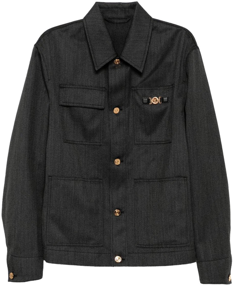 Versace Coats Black Zwart