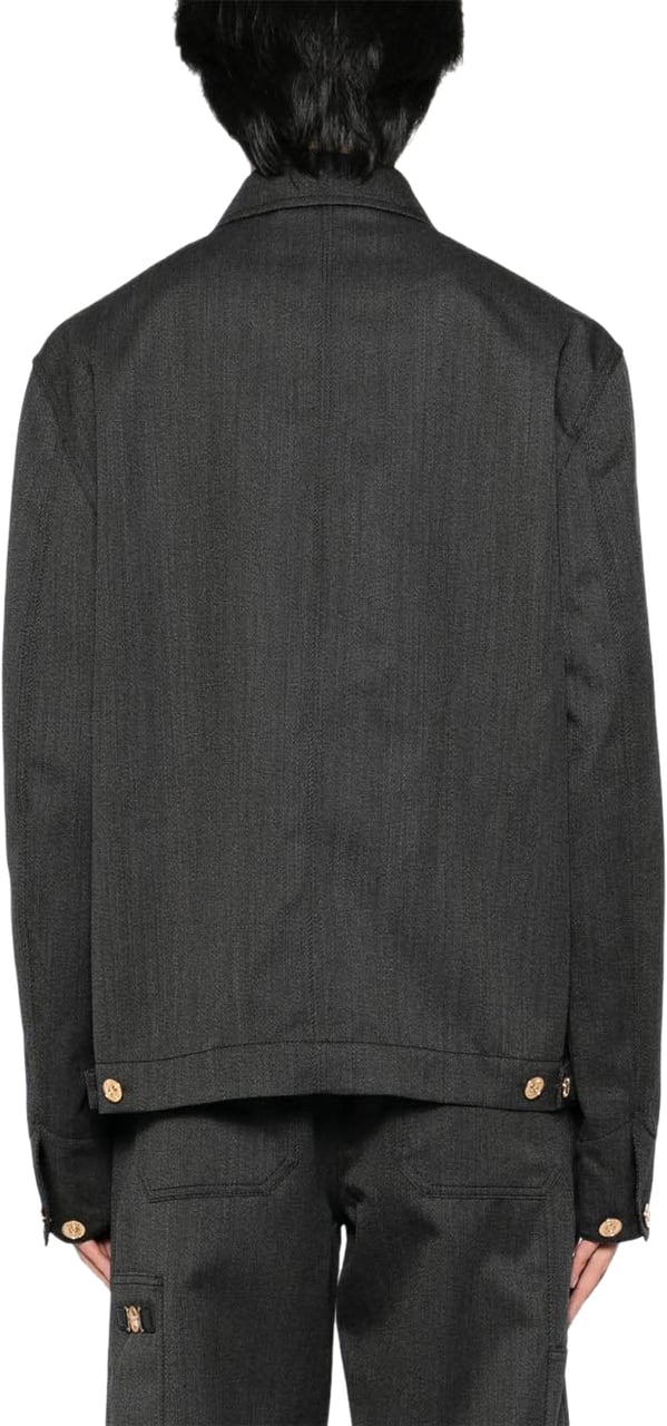 Versace Coats Black Zwart