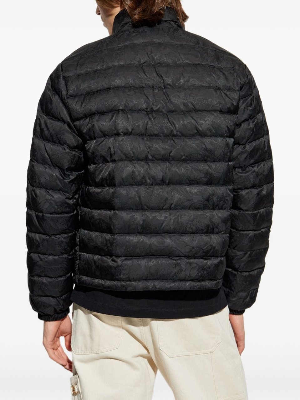 Versace Quilted Black Jacket Zwart