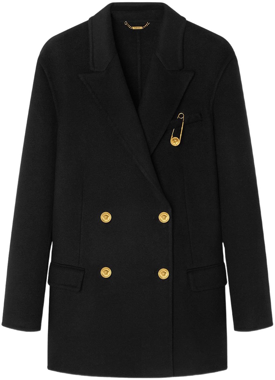 Versace Coats Black Zwart