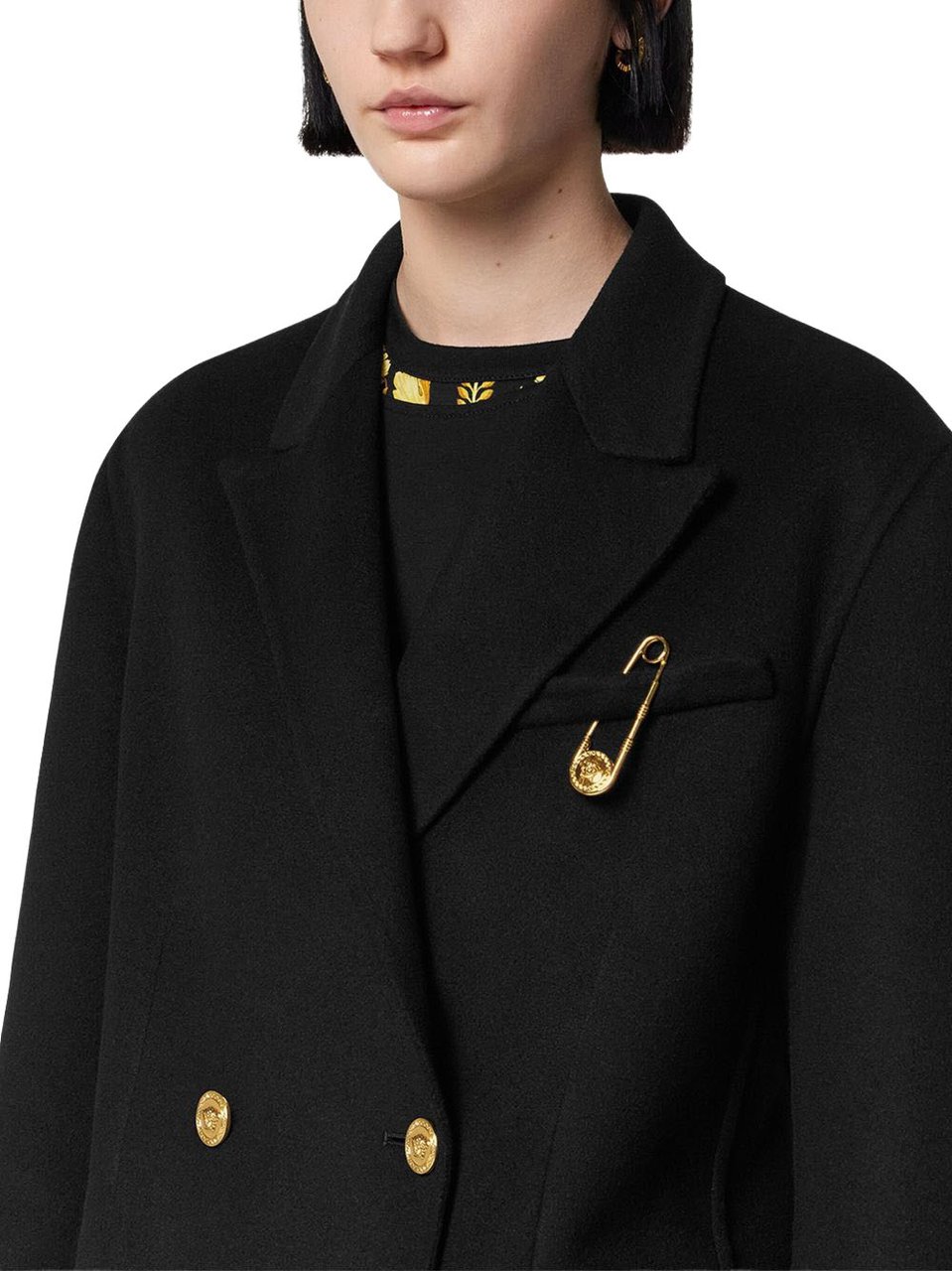 Versace Coats Black Zwart