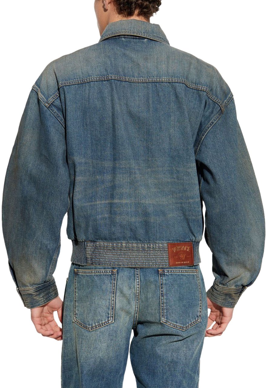 Versace Versace Coats Blue Blauw