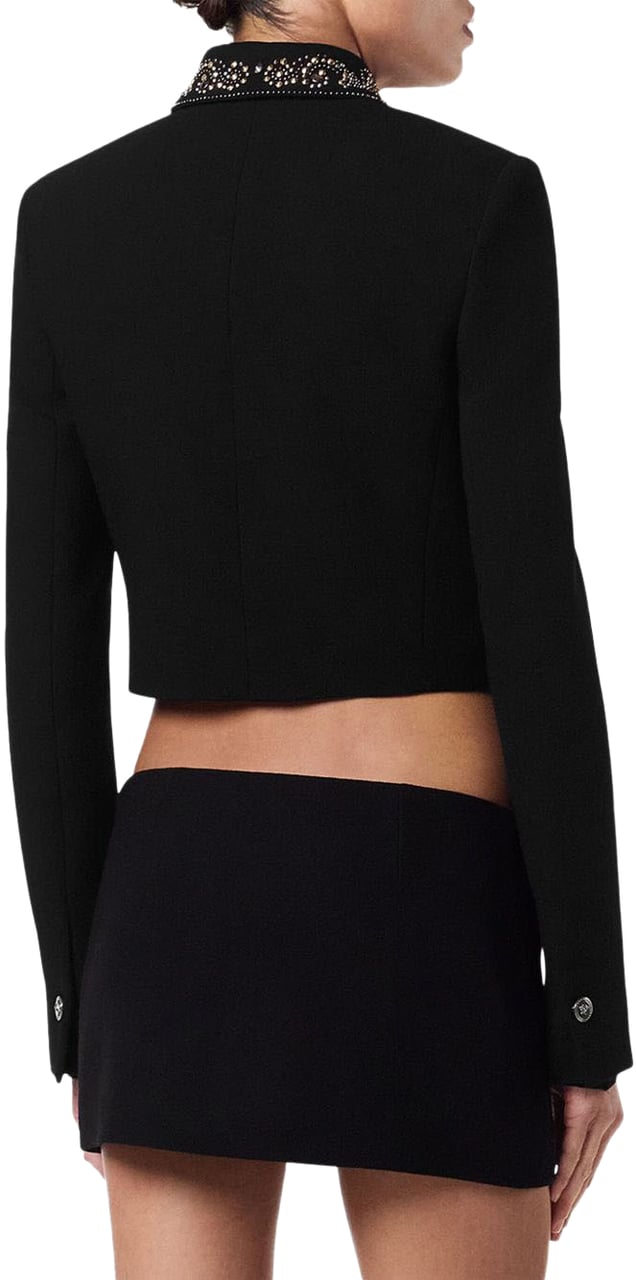 Versace Versace Coats Black Zwart