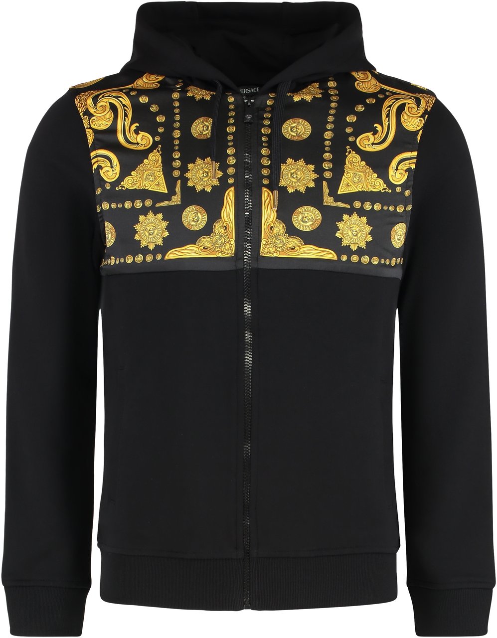 Versace Full zip hoodie Zwart