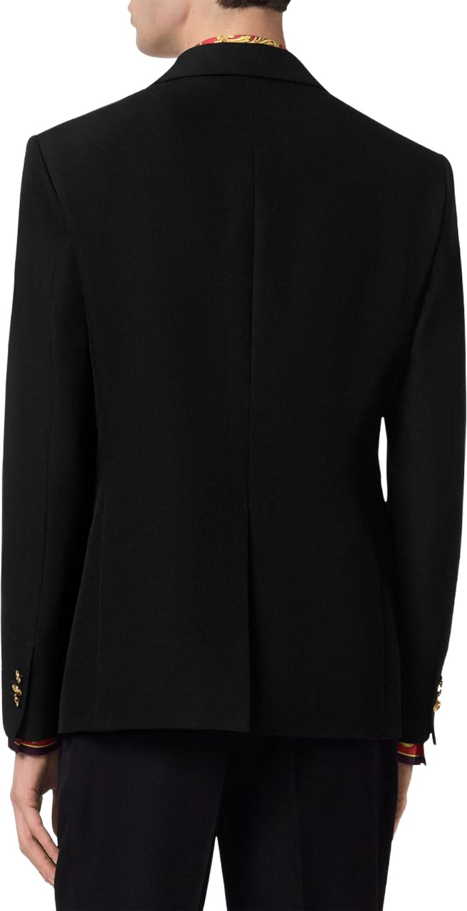 Versace Tailored Black Wool Jacket Zwart
